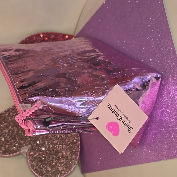 Juicy Couture 💖NWT💖 Pink Foiled Large Travel Cosmetic Bag!💖💖💖 - Picture 10 of 14